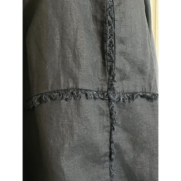 Chico's Bell-Sleeve Linen Open Front Boho Jacket Whimsy Black Size 3 16/18 - Picture 6 of 11